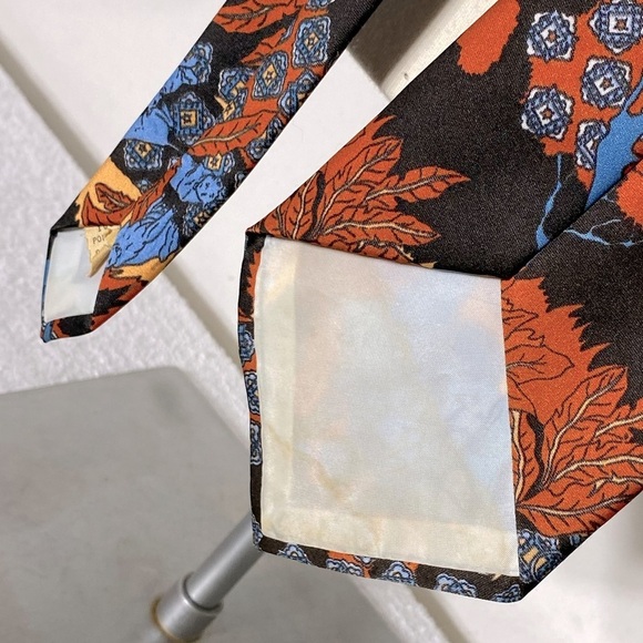 Vintage Serge Saint Yves Blue Orange Lion Tie - Picture 11 of 15